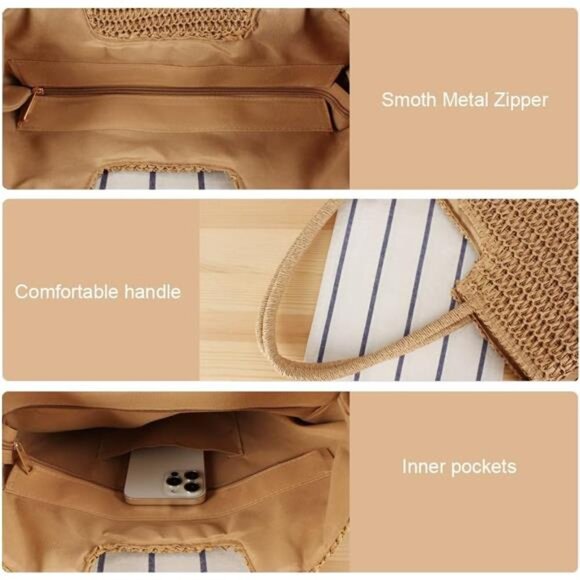 Straw Beach Bags for Vacation Holiday 01 - Picture 6 of 7